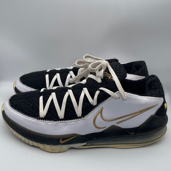 Nike LeBron 17 Low White Metallic Gold Men's Sneakers Size 13